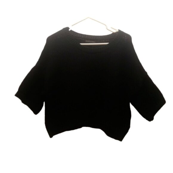 Banana Republic Oversized Black Size S Cropped Sweater Short Sleeve Slouchy EUC - Picture 1 of 6